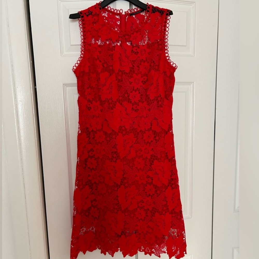 Tahari Red Lace Dress